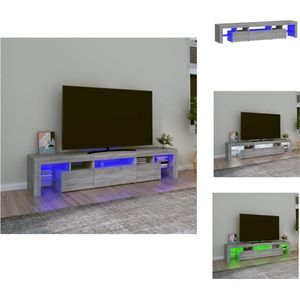 vidaXL Tv-meubel - - Tv-meubels - Afmetingen- 200 x 36.5 x 40 cm (L x B x H) - Kleur- Grijs Sonoma Eiken - Met LED-verlichting - Kast