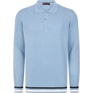Felix Hardy - Gebreide Polo Trui - Blauw - 100% Katoen - Heren