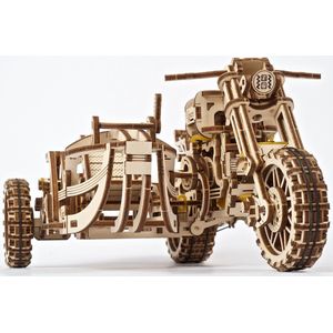 Ugears Houten Modelbouw - Scrambler UGR-10 Motor met Zijspan