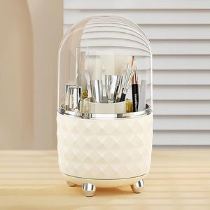 360° make-upkwasten opbergdoos met stofkap cosmetische opbergdoos make-upkwastenhouder voor het opbergen van kwasten, lippenstift, eyeliner en parfum