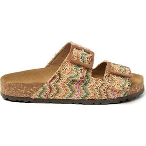 Lazamani - Sofia Raffia Dames Slippers Multi
