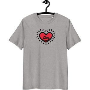 Love Yourself T-shirt - Unisex - 100% Biologisch Katoen - Grijs - Maat S | Pop Art T-shirt| Mindfull T-shirt| By BitPopArt| Love T-shirt| Zomer T-Shirt| Mindfull Kleding| Liefde T-shirt