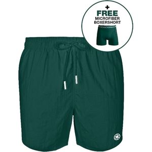 Muchachomalo Heren Zwembroek - 1 Pack + Boxershort - Maat 3XL - Groen - Mannen Zwembroek
