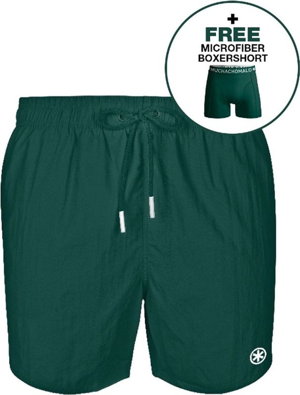 Muchachomalo Heren Zwembroek - 1 Pack + Boxershort - Maat 3XL - Groen - Mannen Zwembroek