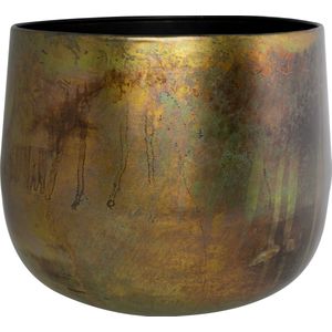 Ter Steege Bloempot-Sierpot Metaal Brons-Groen D 44 cm H 39 cm