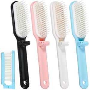 Opvouwbare Haarborstel - Mini Massage Kam voor Draagbare Antistatische Verzorging - Opvouwbare reiskam - Draagbare haarborstel - Opvouwbare minikam met antistatische functie - Unisex - compact en lichtgewicht - 4 Stuks