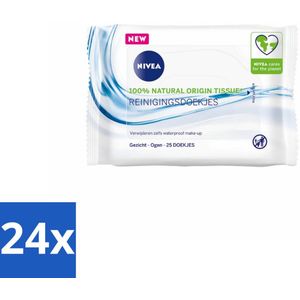 24 x NIVEA - Reinigingsdoekjes - Verfrissend - Verwijdert Waterbestendige Make-up - 25 Doekjes - Reinigen - Make-up Remover - Gezichtsdoekjes - NIVEA - Verfrissend