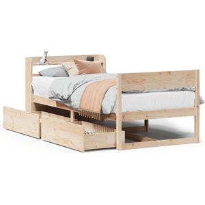 vidaXL - Bedframe - zonder - matras - massief - grenenhout - 90x200 - cm