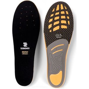 52Bones SlimTech Mid Arch - premium inlegzolen met medium voetboog - optimale ondersteuning en stabiliteit - geschikt voor smalle schoenen - maat 33/34