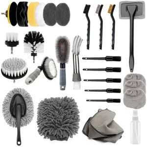 28 stuks autowasmiddelen autowasmiddelen elektrische reinigingsset met boorborstel