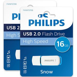 Philips USB Stick - 16GB - 2-Pack - Ocean Blue Snow Edition - USB 2.0