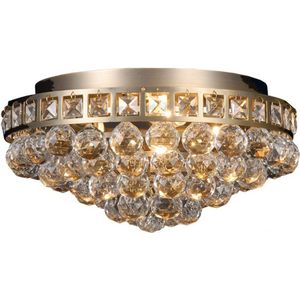 Plafondlamp Kristal Ø 40x20 cm Goudkleurig Ijzer Glas Plafonniere