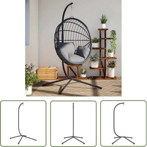vidaXL Hangmat Standaard - Hangstoel Standaard - Standaard voor hangstoel staal antracietkleurig - Buiten Hangstoel - Tuin Hangstoel - Staal Hangstoel