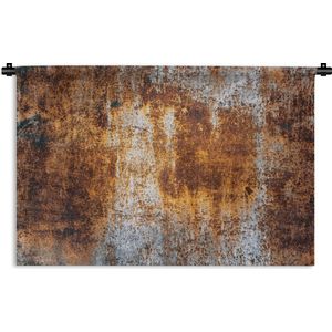 Wandkleed - Wanddoek - IJzer - Roest - Zilver - 180x120 cm - Wandtapijt