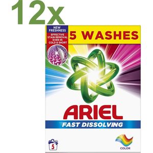 Ariel Fast Dissolving Color – Waspoeder voor Gekleurde Was – 12x 275g – 60 Wasbeurten - Voordeelverpakking