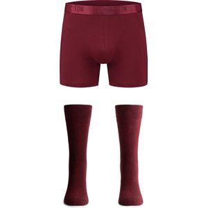 Ton Sur Ton - Herenondergoed - Heren Boxershort - Mannen sokken - Heren Sokken - Heren Onderbroeken - Burgundy S/41-46