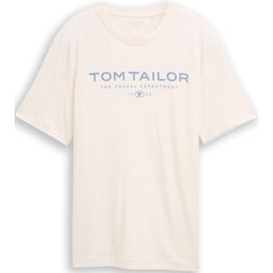 TOM TAILOR - Shirt - Wit - Ronde Hals - Kwartmouw - Normale Pasvorm