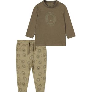Dirkje Shirt en Broek met printje Faded Green organic cotton maat 74