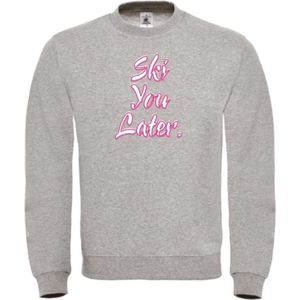 Wintersport sweater grijs XL - Ski you later - soBAD. | Foute apres ski outfit | kleding | verkleedkleren | wintersporttruien | wintersport dames en heren