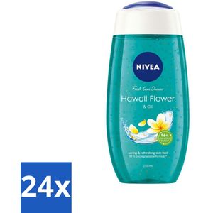 24 x NIVEA - Douchegel - Hawaii Bloem & Olie - Verzorgend & Verfrissend - 250 ml - NIVEA Douchegel - Douchegel Hawaii - Verzorging Douchegel - Hydraterende Douchegel - Douchegel Voor Alle Huidtypen
