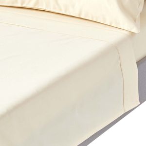 Homescapes luxe laken zonder elastiek 240 x 300 cm, crème-vanille - 100% Egyptisch katoen