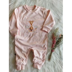 Boxpakje/slaappakje/onesie Giraf - Roze - Maat 68 - 4 t/m 6 maanden
