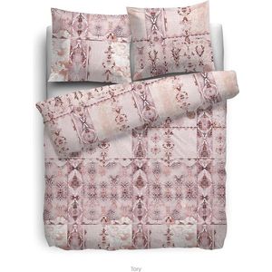 HNL Refined satin dekbedovertrek Tory - Roze - 1 persoons - 140x200/220 cm + 1 sloop