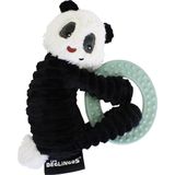 Les Deglingos Bijtring panda zwart wit mint