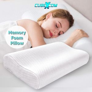 CUBEXCOM® Orthopedisch Slaapkussen, Hoofdkussens Traagschuim, Hoofdkussen Nekklachten, Slaapkussen, Ergonomisch Kussen, Memory Foam Kussen, Orthopedisch Kussen, Hoofdkussens, Moederdag Cadeautje, 50x34x11CM