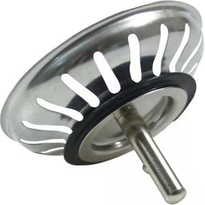 Gootsteen Afvoer Plug Keuken -78mm-Geen Verstopping-Spoelbak zeef-Afvoerstopper-Korfplug–Gootsteen zeef-Zilver