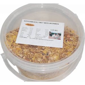 Hadivo Kippenmuesli met meelwormen 2,5 liter emmer