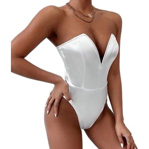 Shapewear Dames - V-Hals - Corrigerend Shirt - Ondermode - Strakke taille Corset - Wit