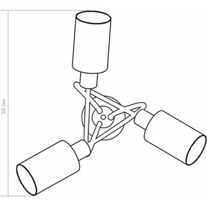 vidaXL Plafondlamp met keramieke cilindervormige kappen 3xE14 wit