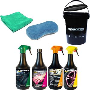 Kenotek - Autowas Pakket - Emmer met 4 Producten en Spons