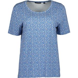 Blue Seven shirt dames - KM - blauw bloem print - 105743 - maat 44