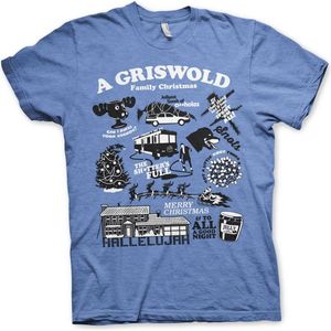 National Lampoon's Christmas Vacation Heren Tshirt -M- Icons Blauw