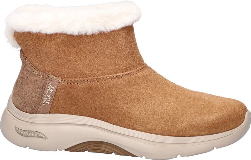 Skechers - Hands Free Slip-Ins Go Walk Arch Fit - Gevoerde Boot - Cognac