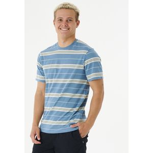 Rip Curl Heren T-Shirt Surf Revival Stripe Tee - Dusty Blue