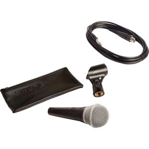 Dynamische handheld microfoon voor zang met cardioïde ophaalpatroon - aan/uit-schakelaar - 3-pins XLR-connector - 15 voet XLR naar QTR-kabel