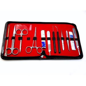 MEDLUXY® - Dissectie SET - 10 instrumenten + etui - Prepareer Set - ontleden, dissectie taxidermie - instrumentenset en snijset Geneeskunde - MD0034