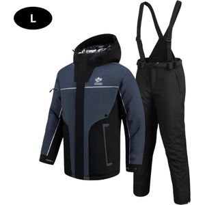 Livano Ski Suit - Skipak - SkiBroek - Wintersport - Skijas - Heren - 2-Delig - Grijs - Maat S