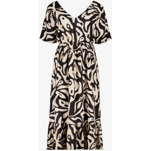 TwoDay dames jurk met print beige zwart - Maat L
