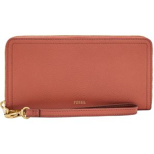 FOSSIL Portemonnee Logan RFID Zip Around Clutch Nebula Terracotta