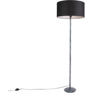 QAZQA - Landelijke Vloerlamp | Staande Lamp - 1 lichts - H 1630 mm - Zwart - Woonkamer | Slaapkamer | Keuken