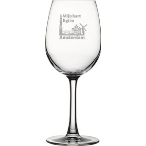 Gegraveerde witte wijnglas 36cl Amsterdam