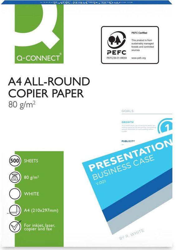 Q-CONNECT - All-Round Kopieerpapier - Wit - A4 - 80 g - Pak van 500 vel