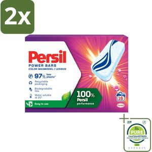 Persil Wasmiddel Power Bars Color 16 stuks per verpakking - Voordeelverpakking - 2 stuks - Wasmiddel tabletten - Gekleurde was