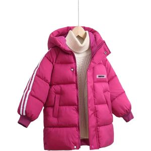 Winterjas - Kinderen - Meisjes - Roze - Capuchon niet afneembaar