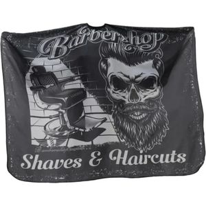 Bovista Baardschort - Beard Bib - Scheerschort - Baard Cape - Kappersmantel - Kapmantel - Zwart