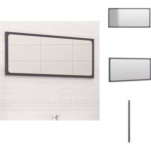 vidaXL Wandspiegel - Hoogglans grijs - 80 x 1.5 x 37 cm - Spaanplaat en acryl - Badkamerkast